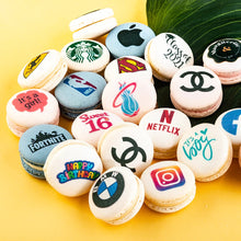 Load image into Gallery viewer, Custom Personalized Macarons - Box of 2 (Minimum of 12 boxes)
